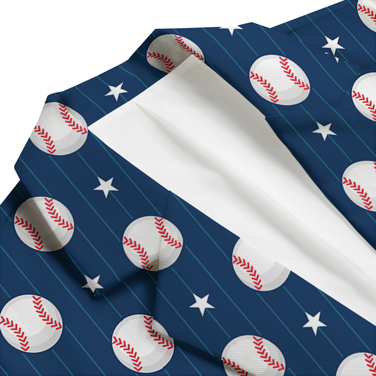 Star Baseballs Print Pattern Men's Blazer-grizzshop