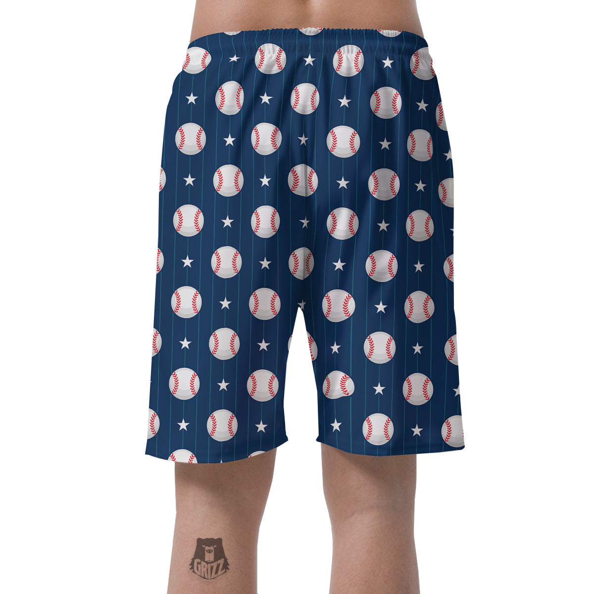 Star Baseballs Print Pattern Men's Shorts-grizzshop