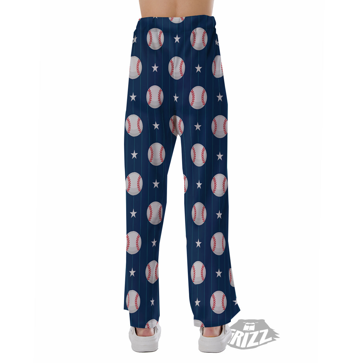 Star Baseballs Print Pattern Pajama Pants-grizzshop