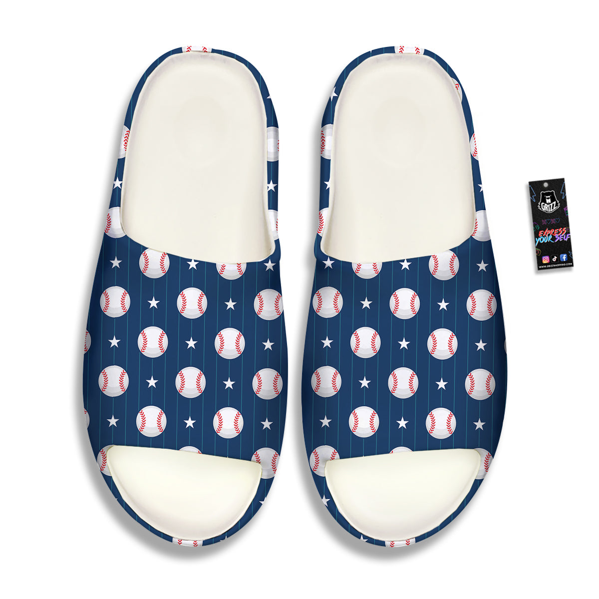 Star Baseballs Print Pattern Sandals-grizzshop