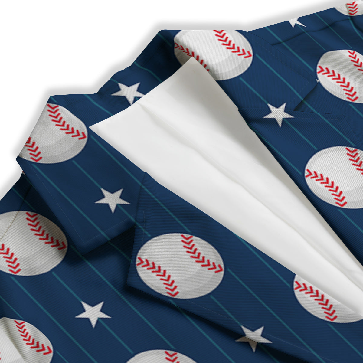 Star Baseballs Print Pattern Women's Blazer-grizzshop