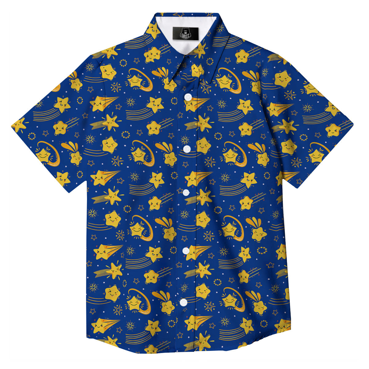 Star Cartoon Print Pattern Button Up Shirt-grizzshop