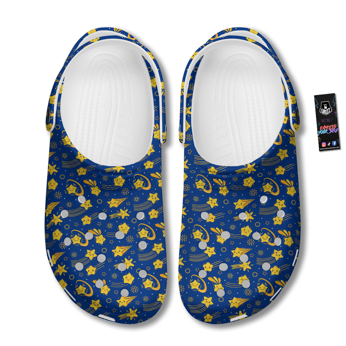 Star Cartoon Print Pattern Clog-grizzshop