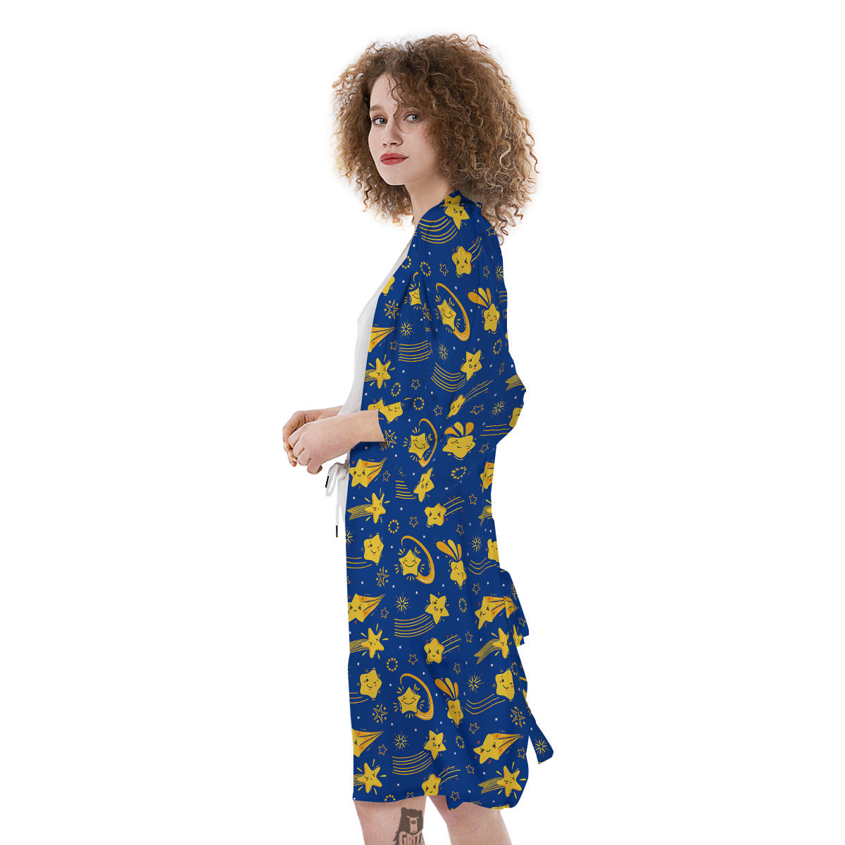 Star Cartoon Print Pattern Kimono-grizzshop