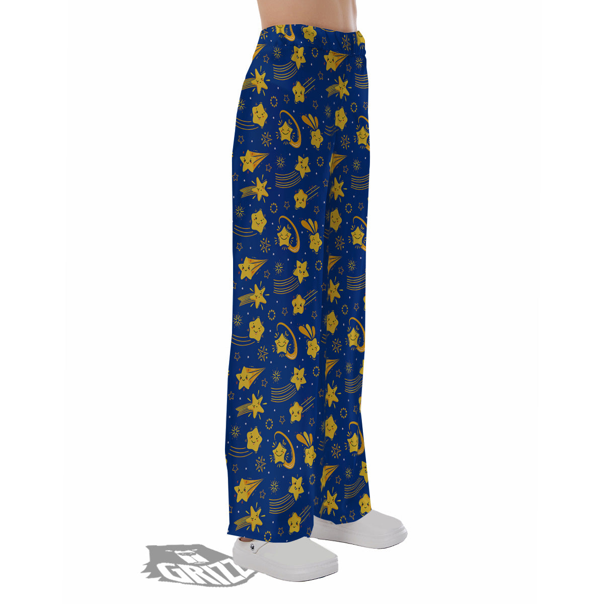 Star Cartoon Print Pattern Pajama Pants-grizzshop