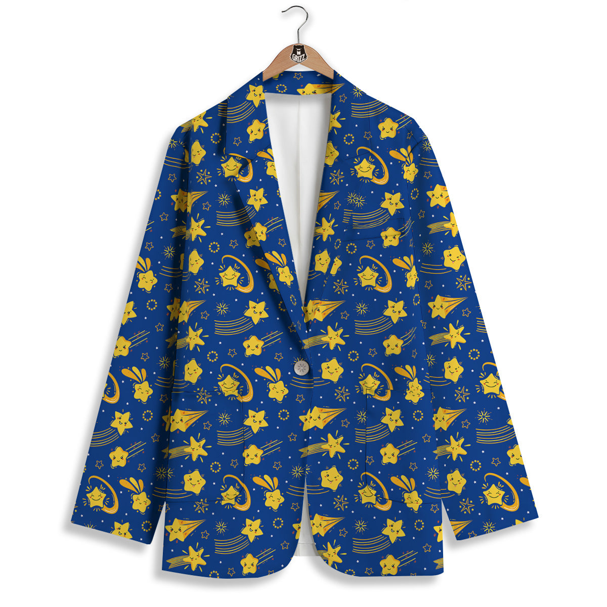 Star Cartoon Print Pattern Women's Blazer-grizzshop