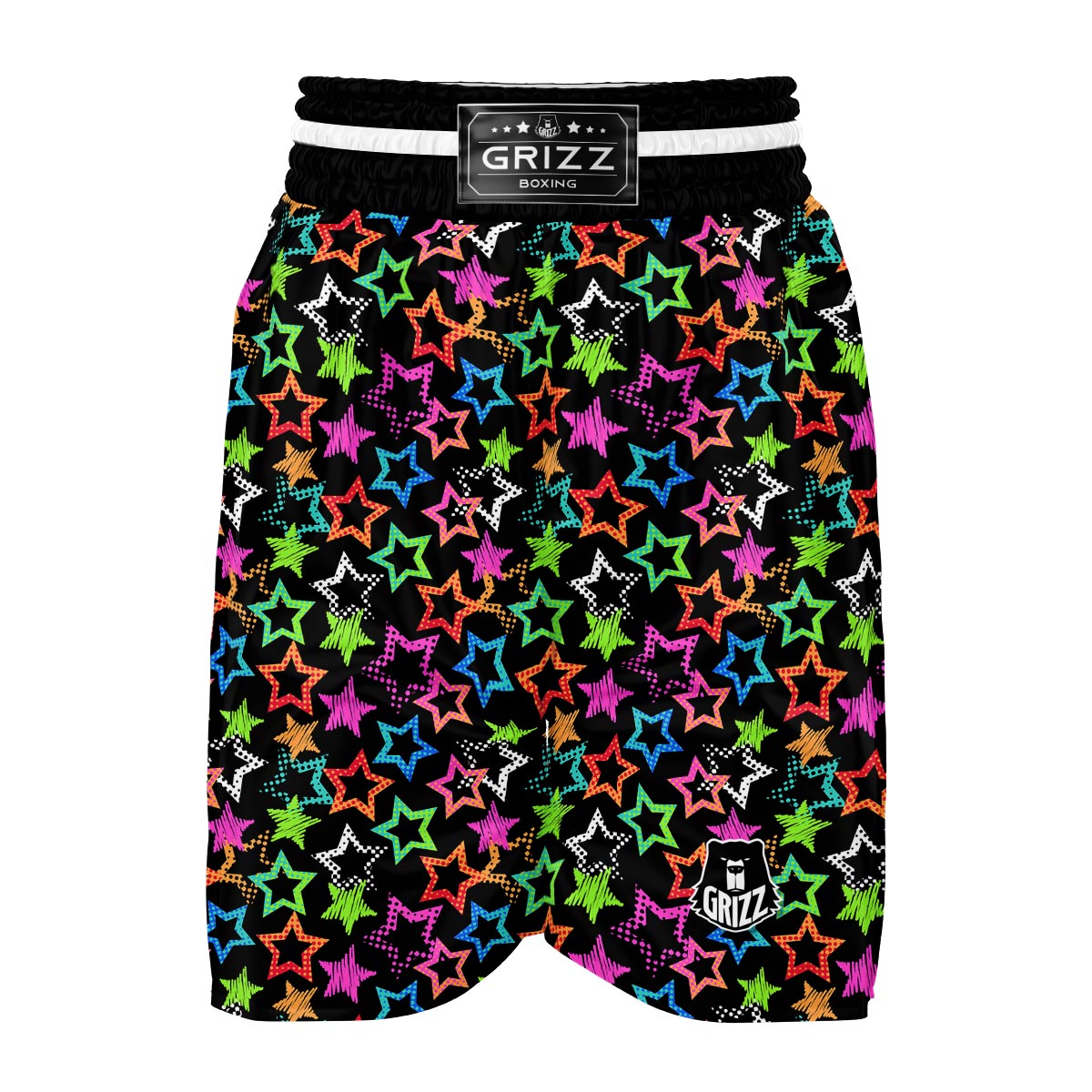 Star Colorful Pattern Print Boxing Shorts-grizzshop