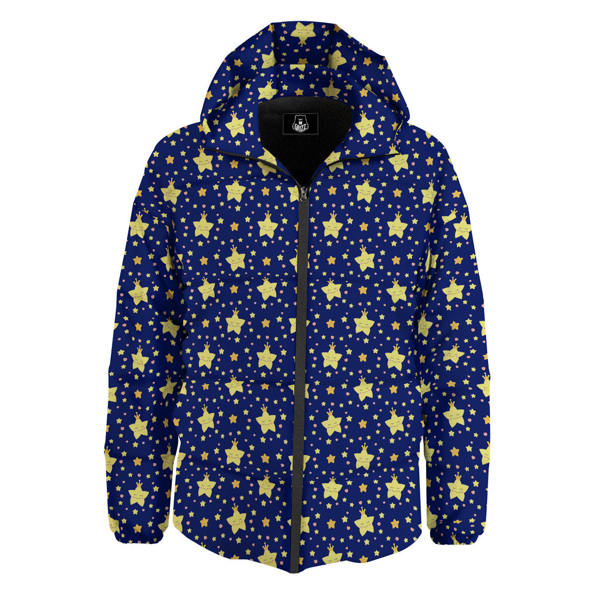 Star Cute Print Pattern Down Jacket-grizzshop
