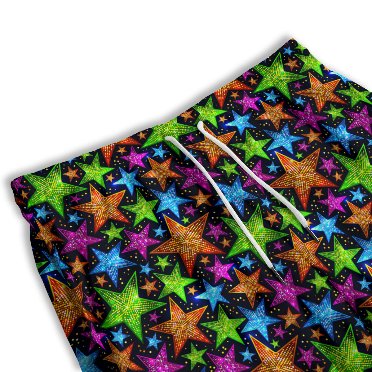Star Disco Sparkles Print Pattern Men's Athletic Shorts