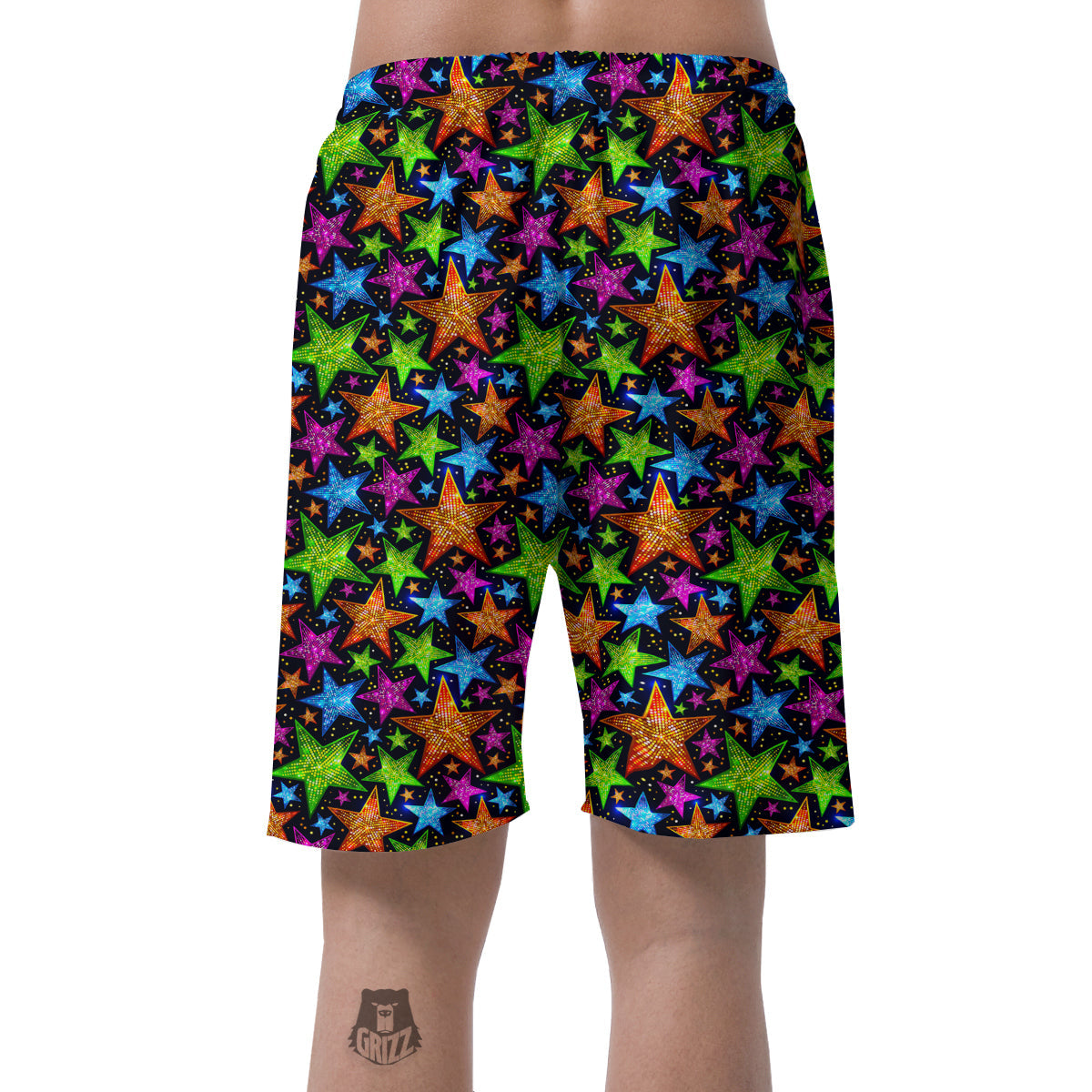 Star Disco Sparkles Print Pattern Men's Shorts-grizzshop
