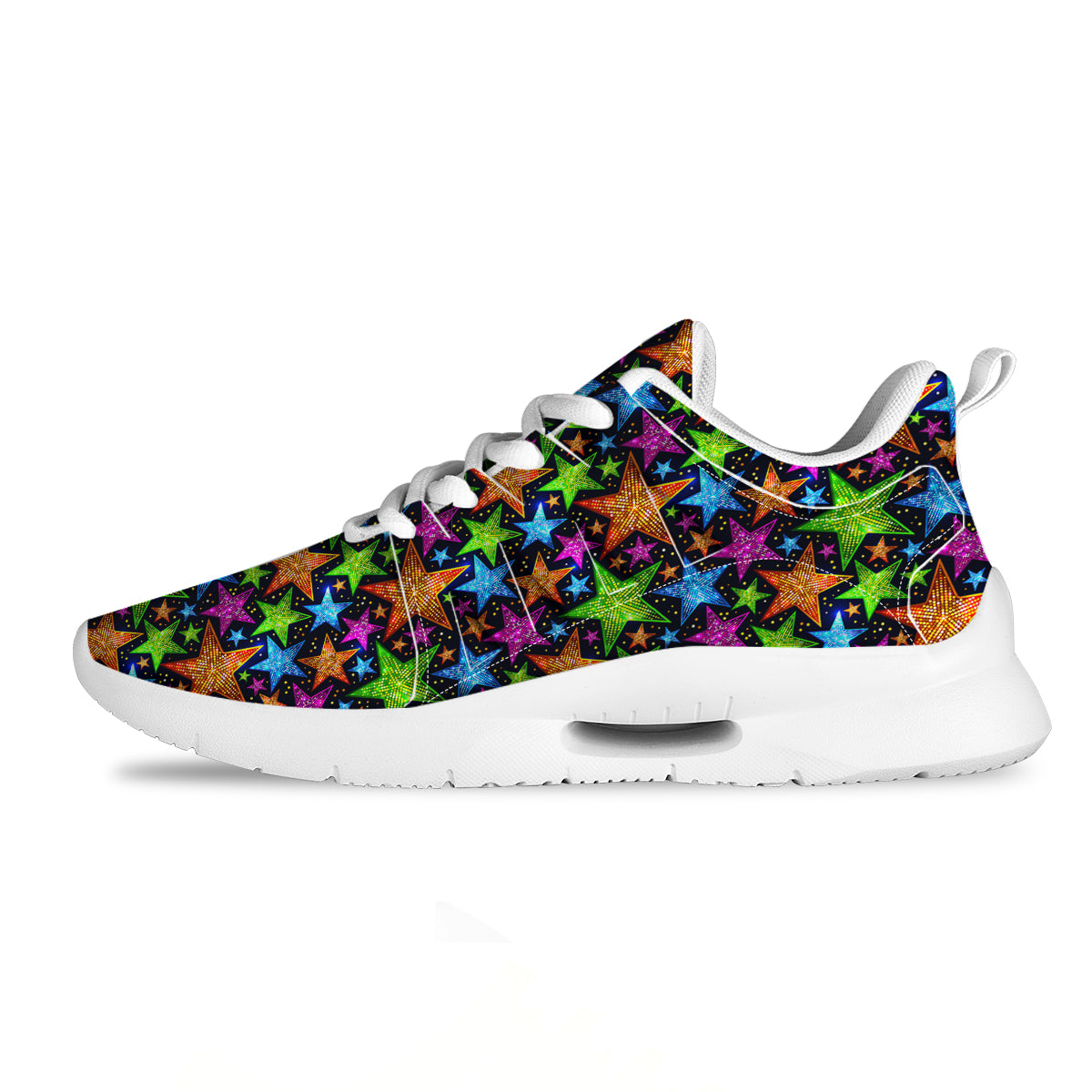 Star Disco Sparkles Print Pattern Tennis Shoes-grizzshop