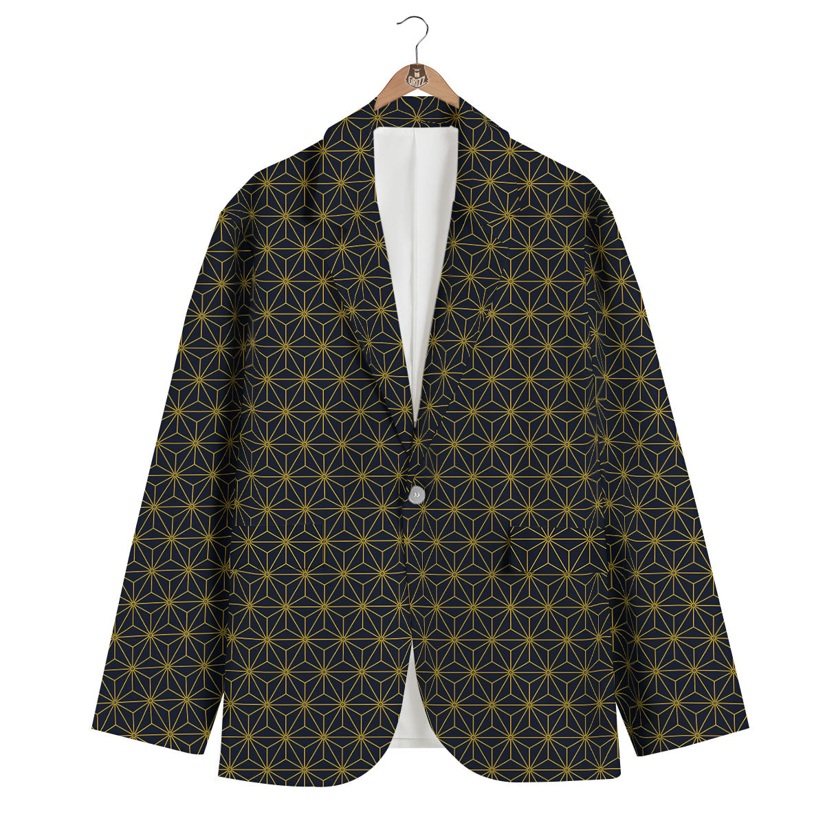 Star Geometric Print Pattern Men's Blazer-grizzshop