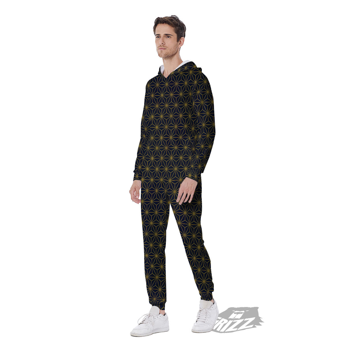 Star Geometric Print Pattern Men's Jumpsuit-grizzshop