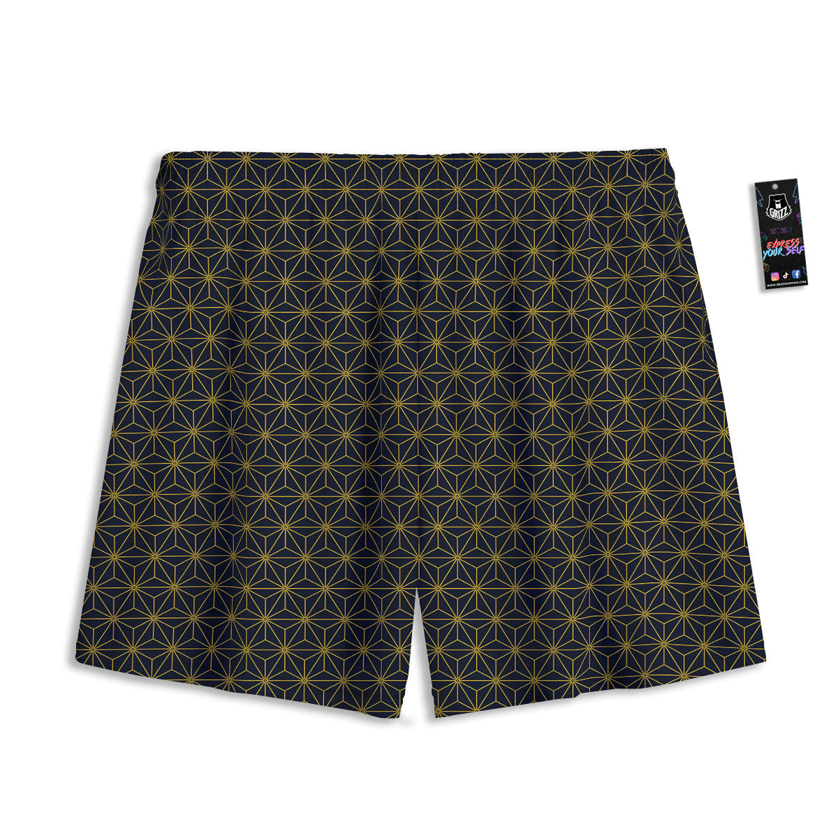 Star Geometric Print Pattern Mesh Shorts