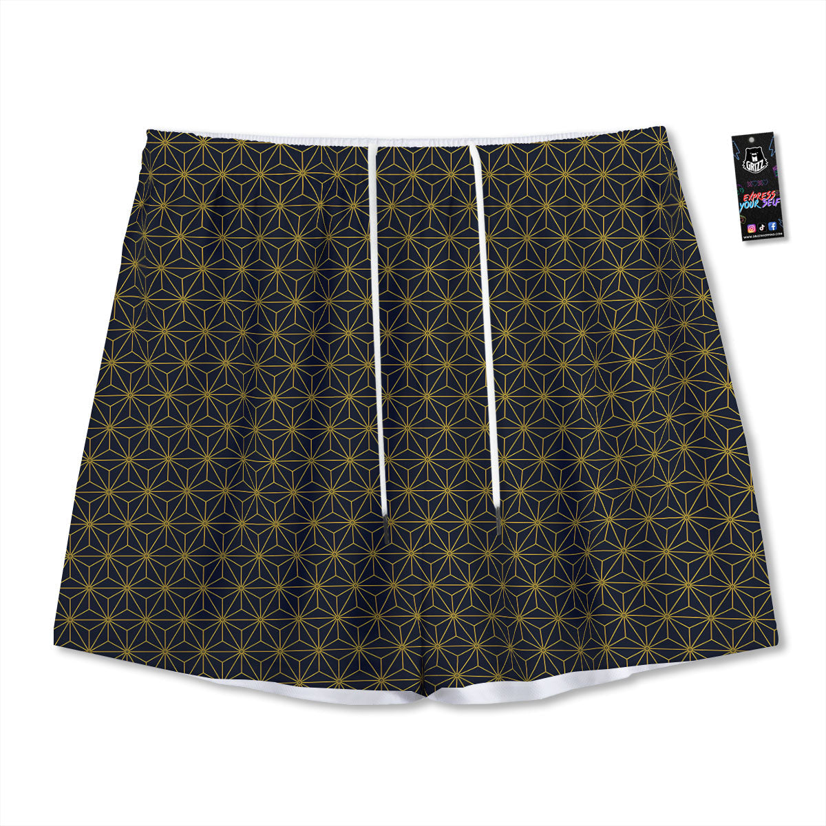 Star Geometric Print Pattern Mesh Shorts