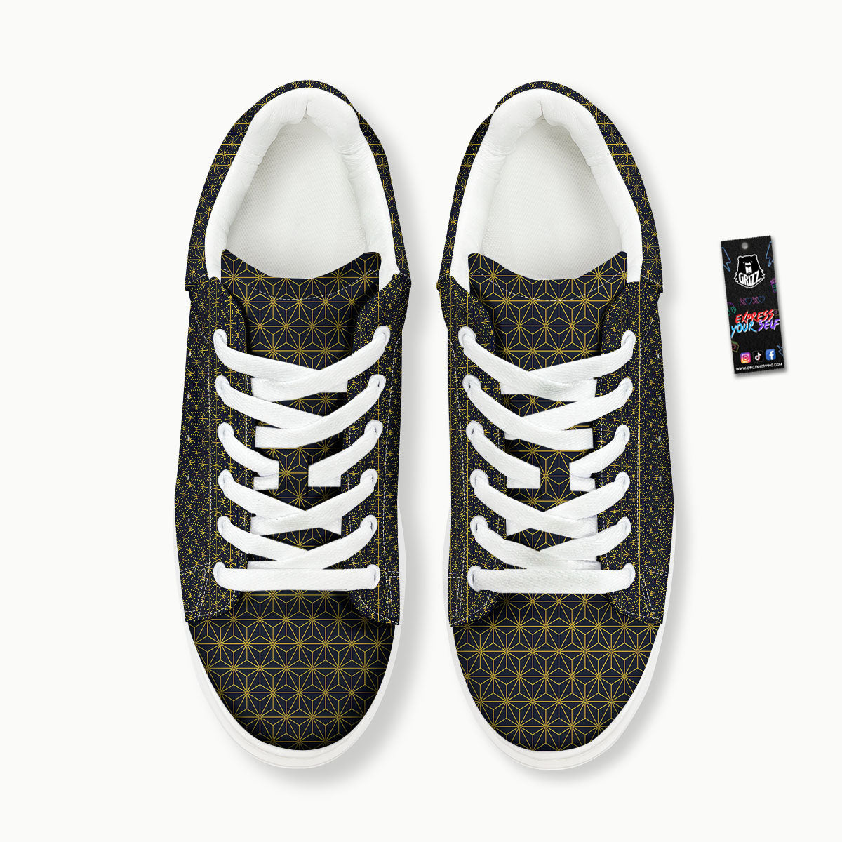 Star Geometric Print Pattern Platform Shoes-grizzshop