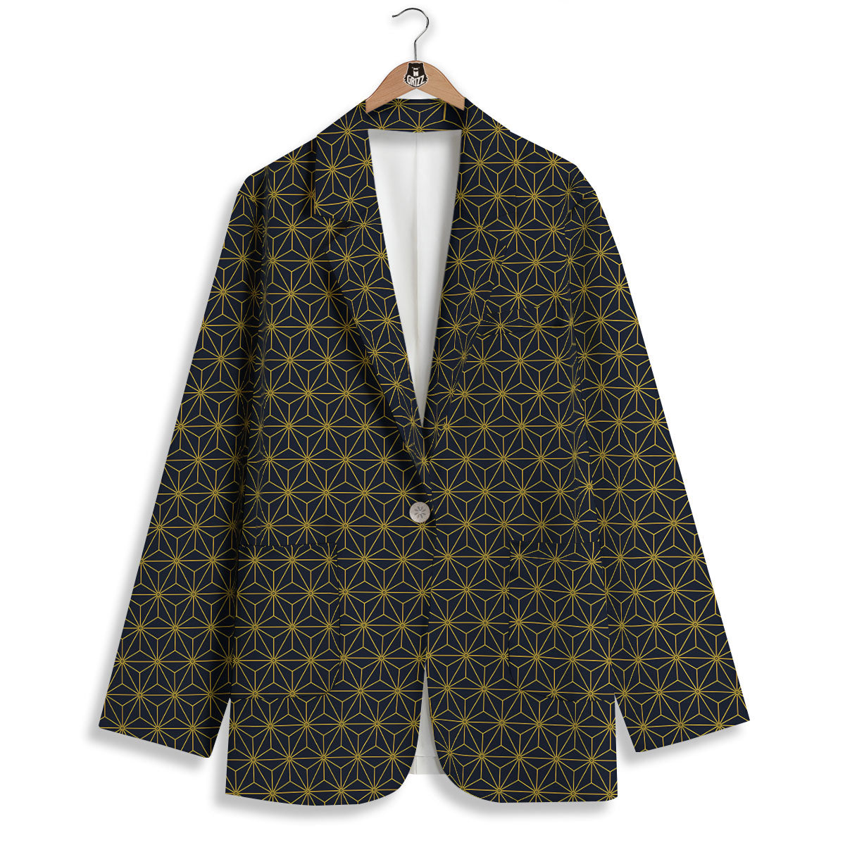 Star Geometric Print Pattern Women's Blazer-grizzshop