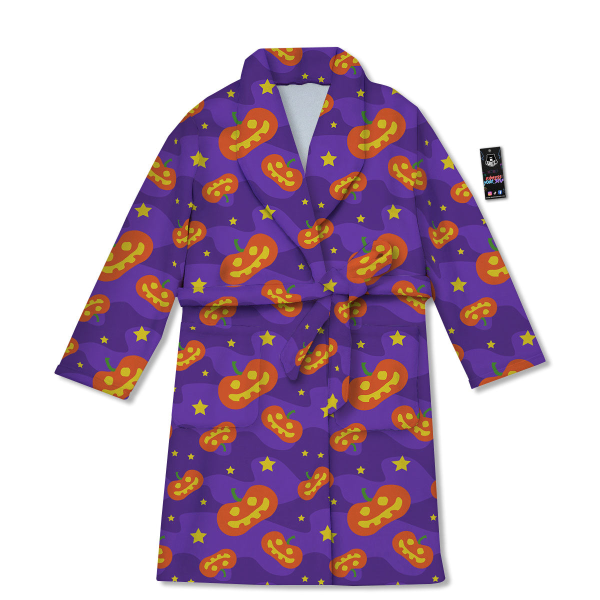 Star Halloween Print Pattern Bathrobe-grizzshop