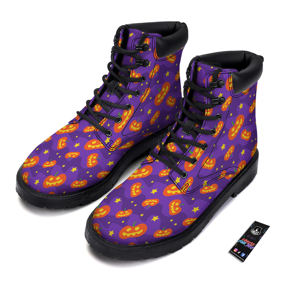 Star Halloween Print Pattern Boots-grizzshop
