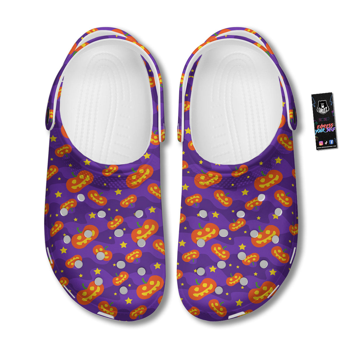 Star Halloween Print Pattern Clog-grizzshop