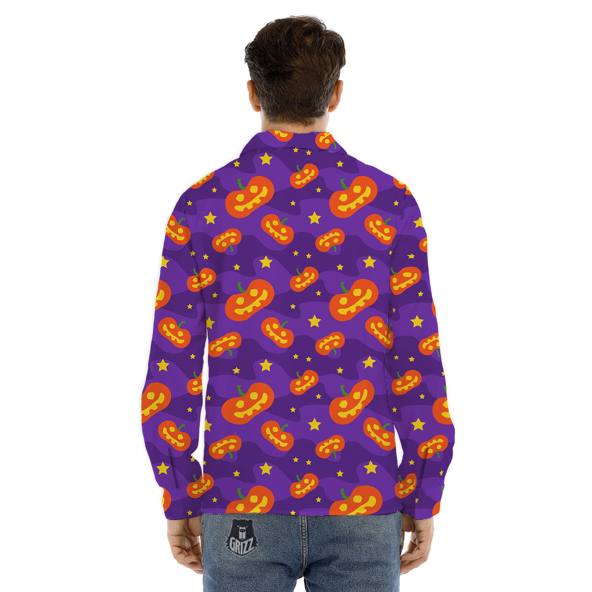 Star Halloween Print Pattern Men's Dress Shirts-grizzshop