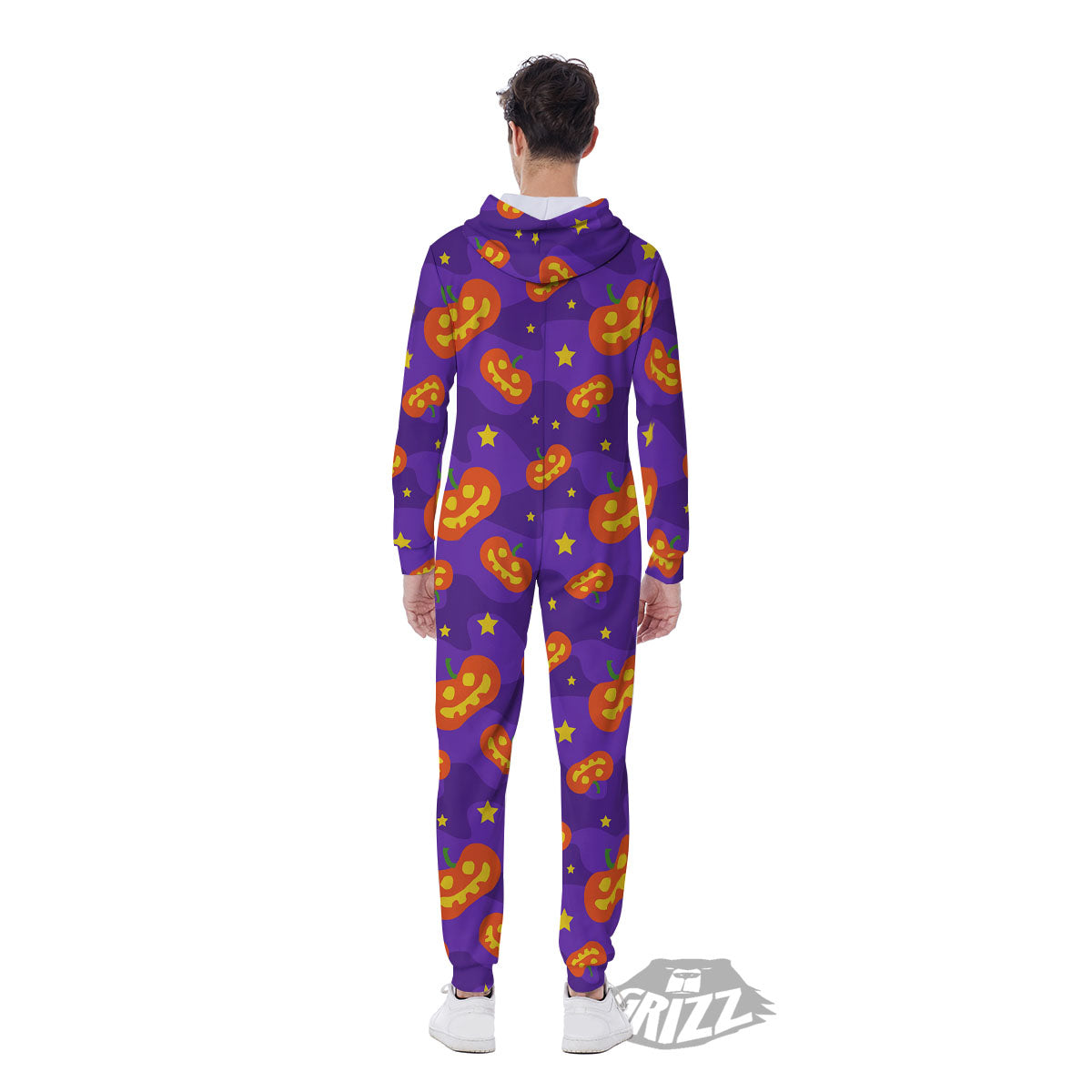 Star Halloween Print Pattern Men's Jumpsuit-grizzshop