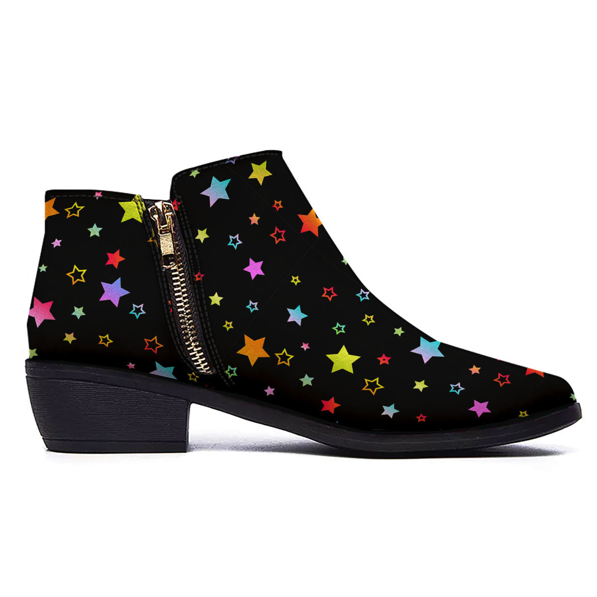 Star Lights Print Pattern Ankle Boots-grizzshop