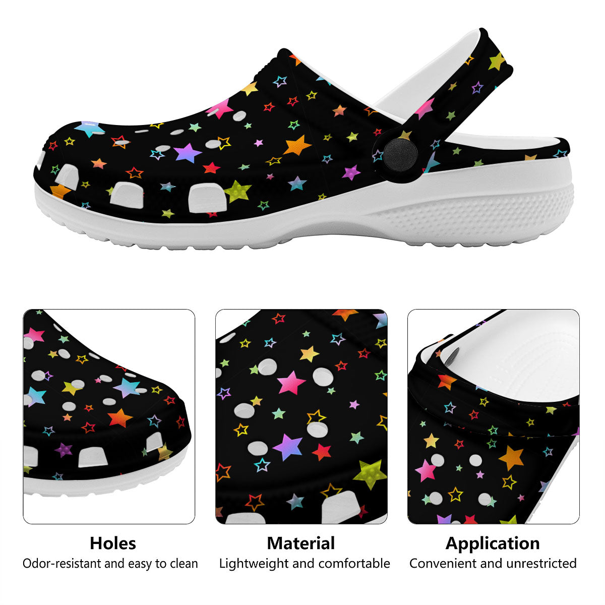 Star Lights Print Pattern Clog-grizzshop