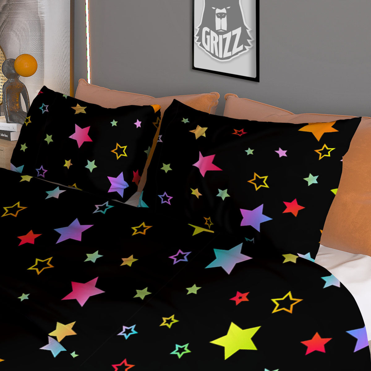 Star Lights Print Pattern Duvet Cover Bedding Set