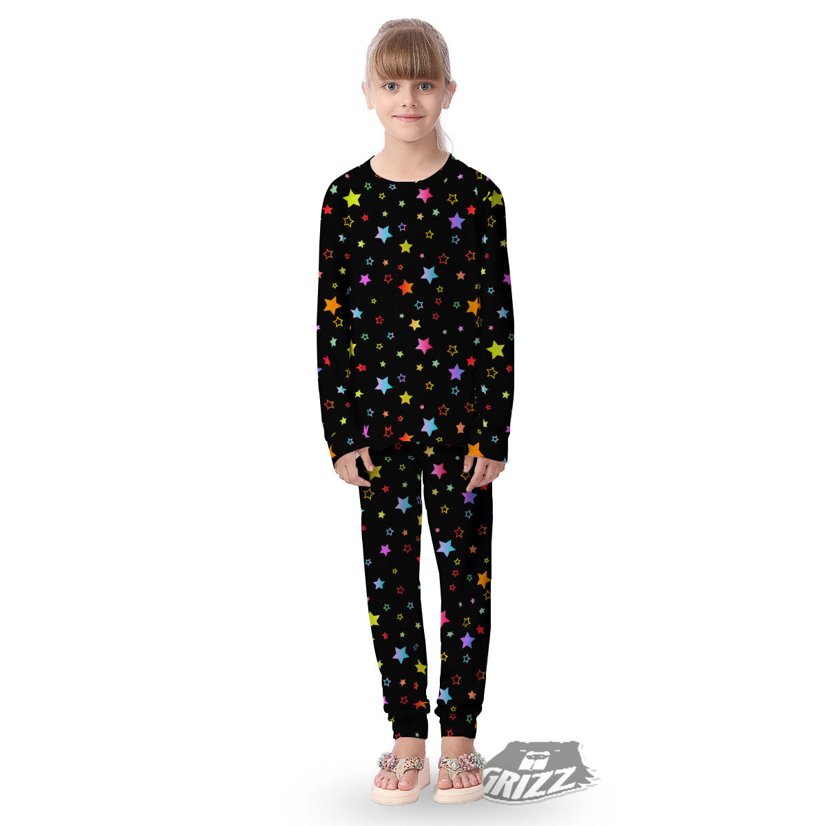 Star Lights Print Pattern Kid's Pajamas-grizzshop