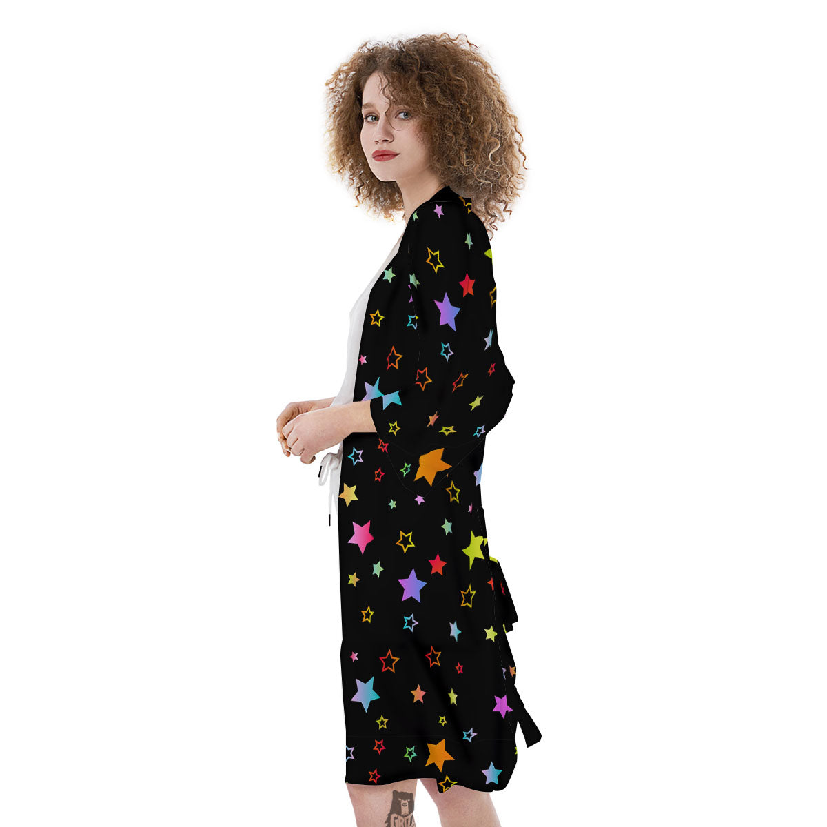 Star Lights Print Pattern Kimono-grizzshop