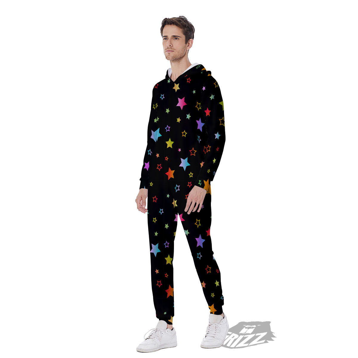 Star Lights Print Pattern Men's Jumpsuit-grizzshop