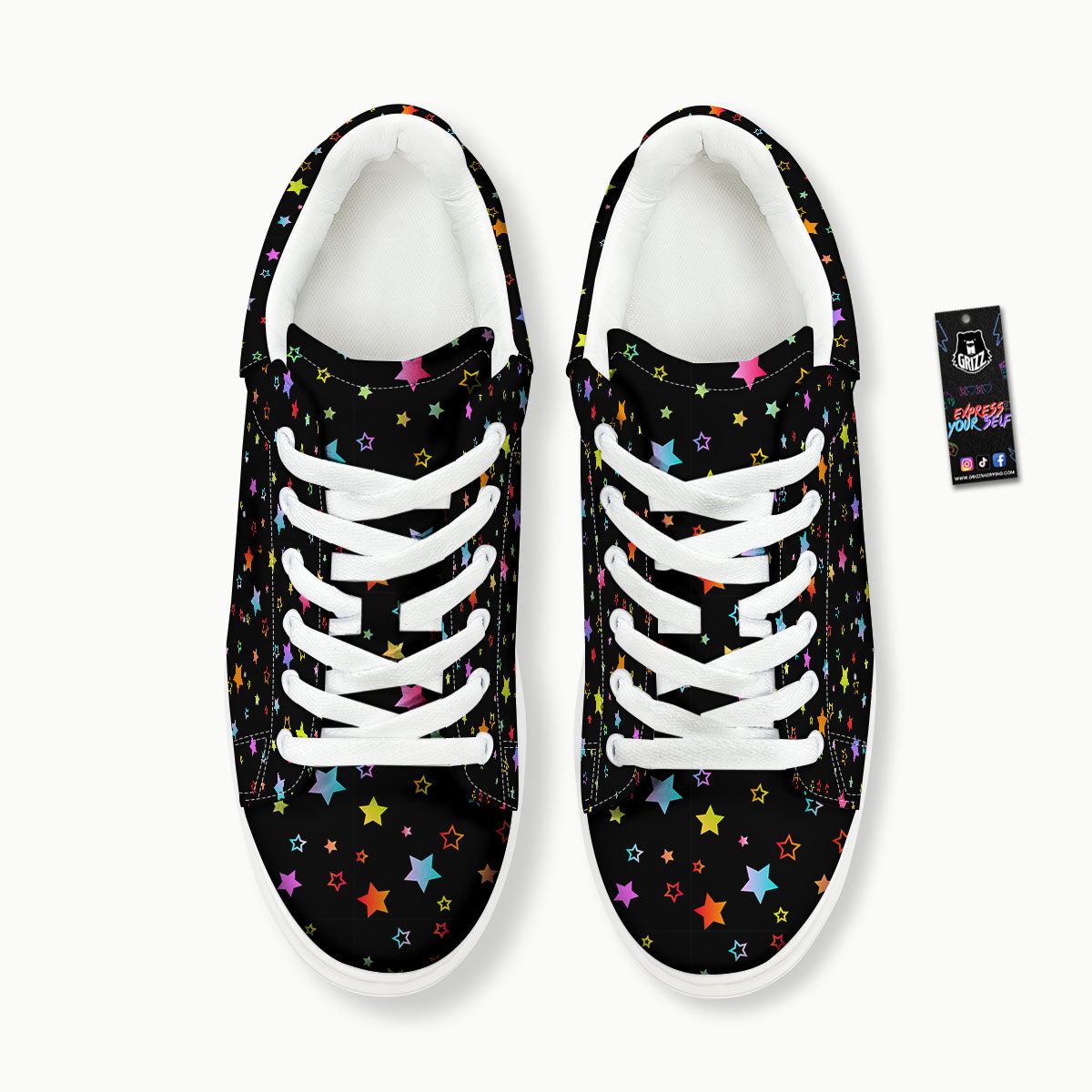 Star Lights Print Pattern Platform Shoes-grizzshop