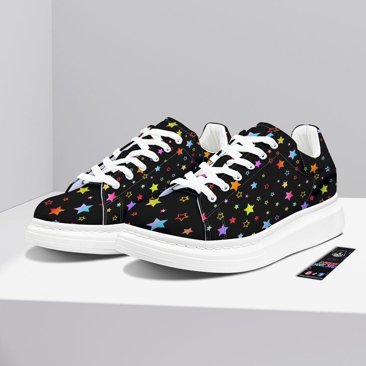Star Lights Print Pattern Platform Shoes-grizzshop