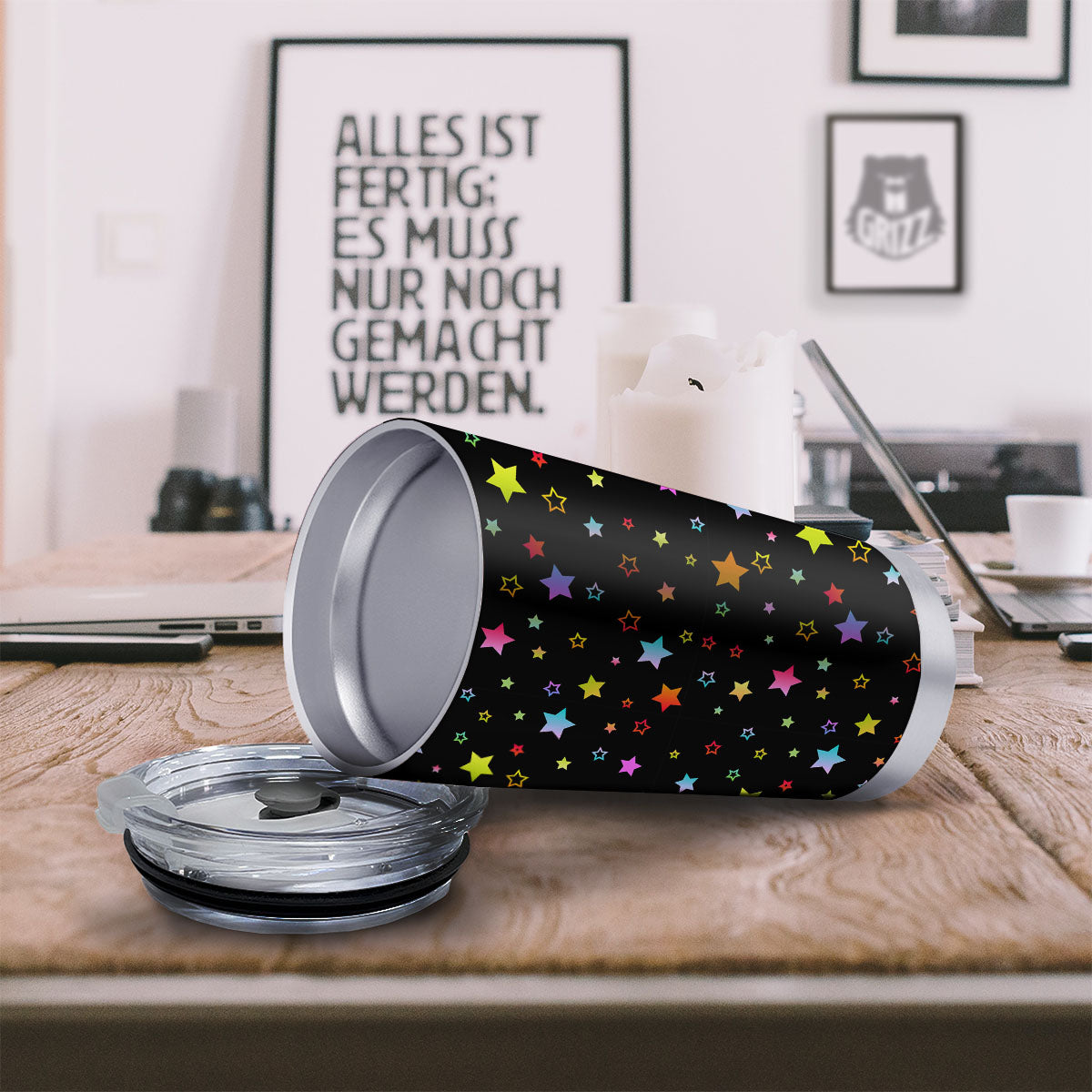 Star Lights Print Pattern Tumbler-grizzshop