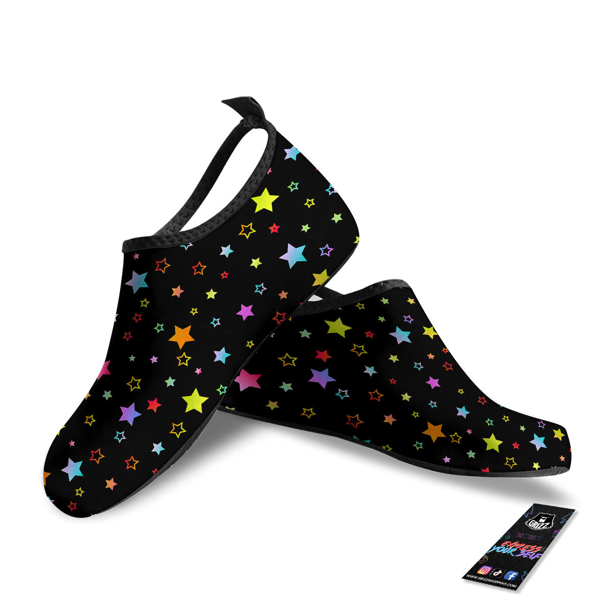 Star Lights Print Pattern Water Shoes-grizzshop
