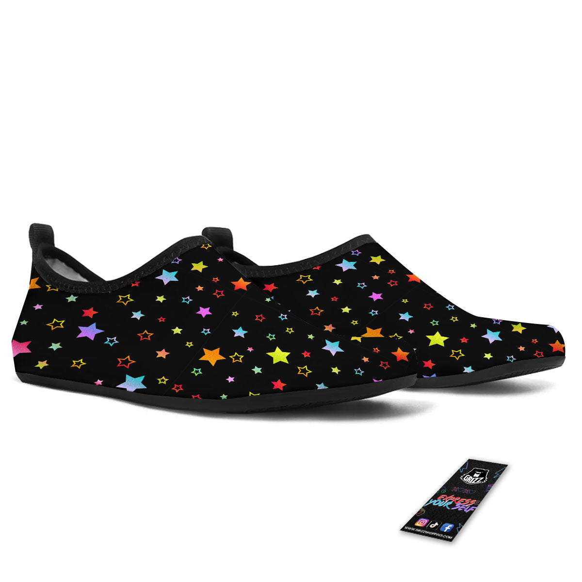 Star Lights Print Pattern Water Shoes-grizzshop