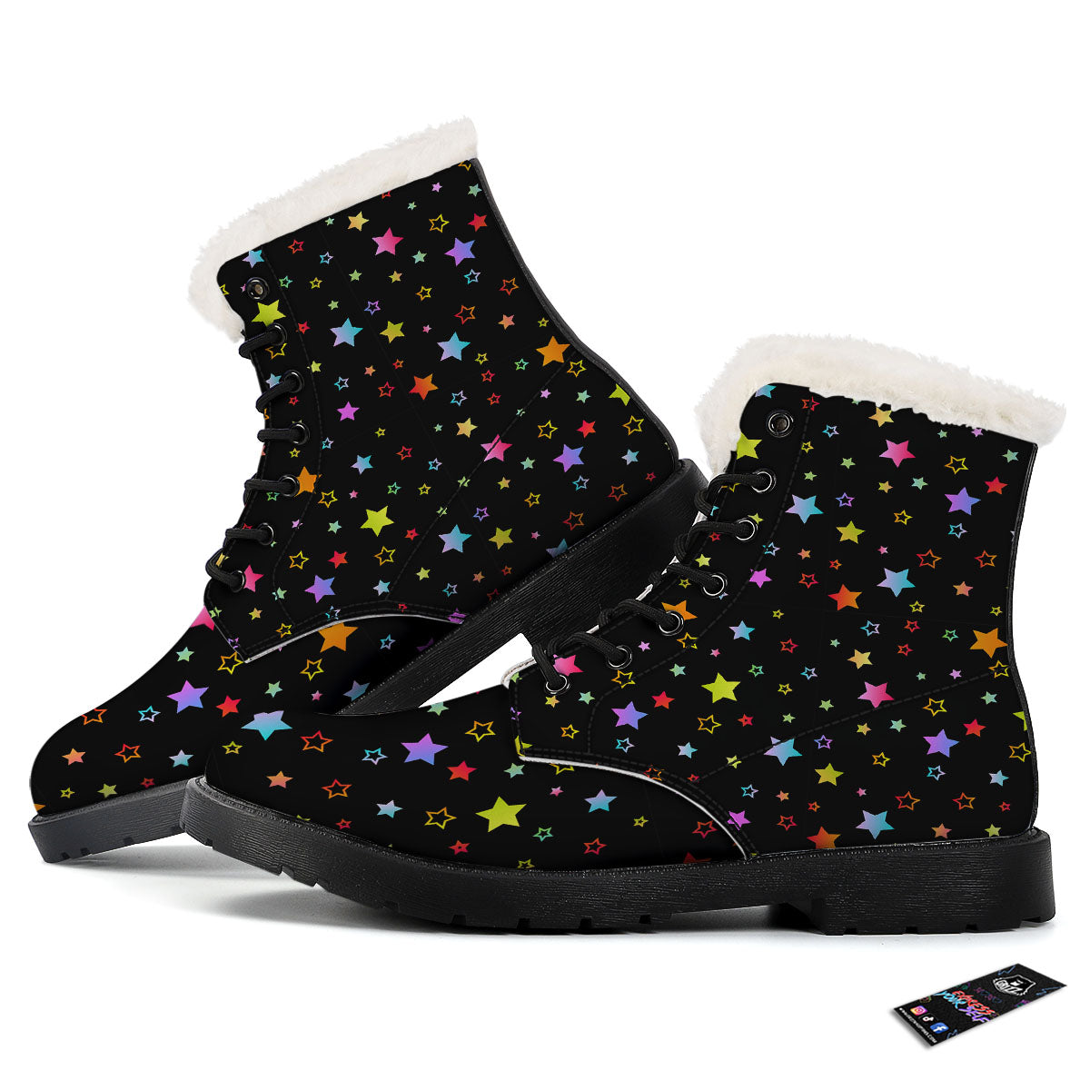 Star Lights Print Pattern Winter Boots-grizzshop
