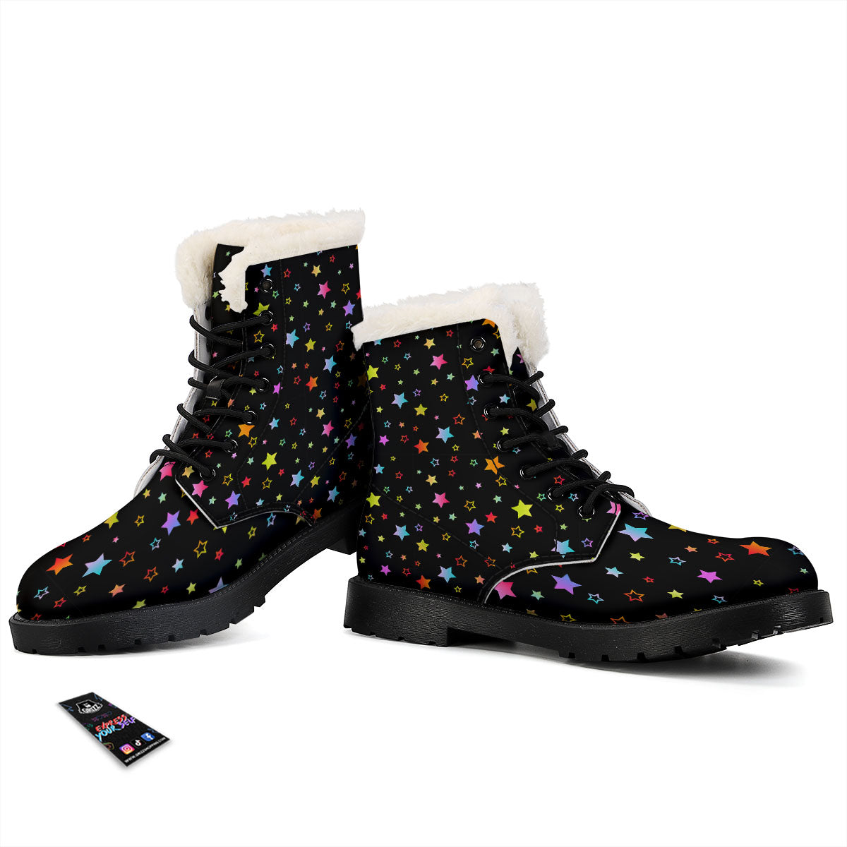 Star Lights Print Pattern Winter Boots-grizzshop