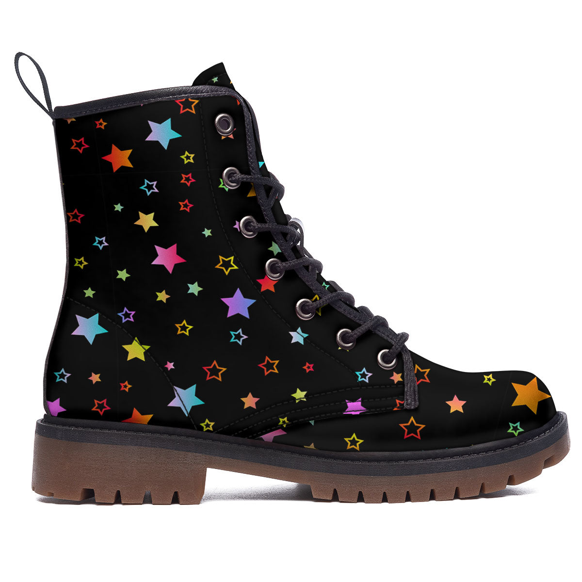 Star Lights Print Pattern Work Boots-grizzshop
