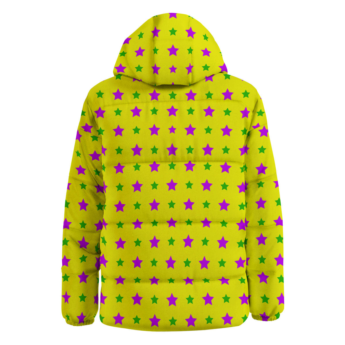 Star Mardi Gras Print Pattern Down Jacket-grizzshop