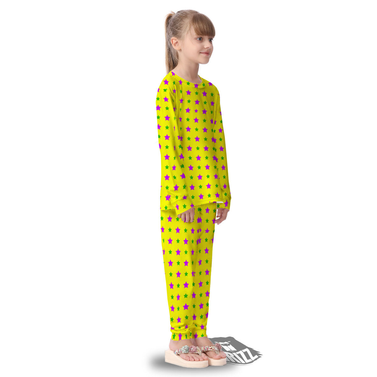 Star Mardi Gras Print Pattern Kid's Pajamas-grizzshop