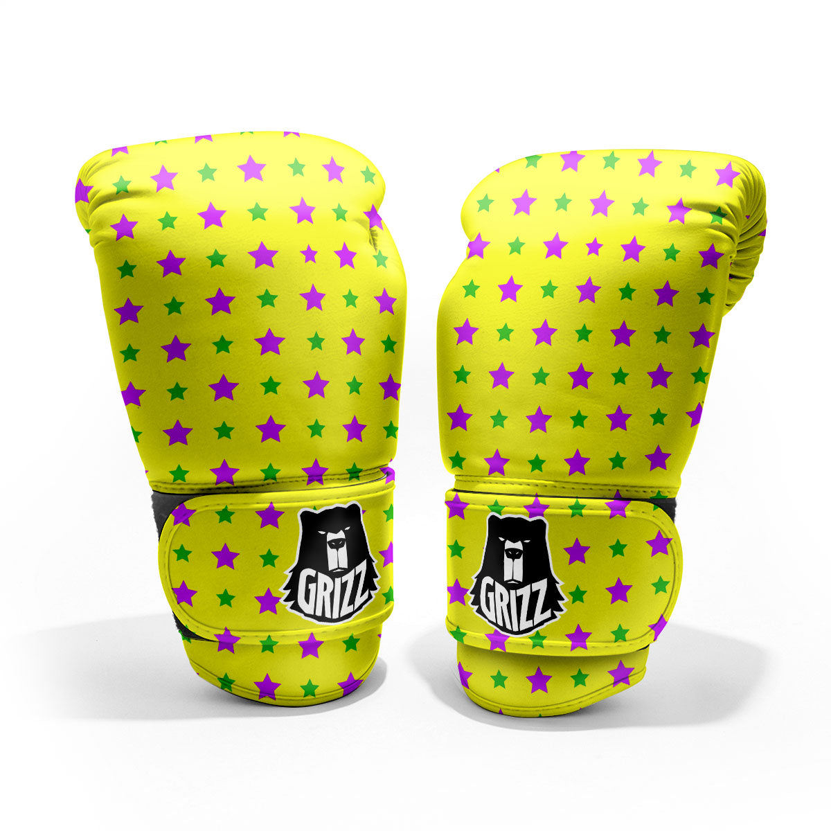 Star Mardi Gras Print Pattern Pro Boxing Glove