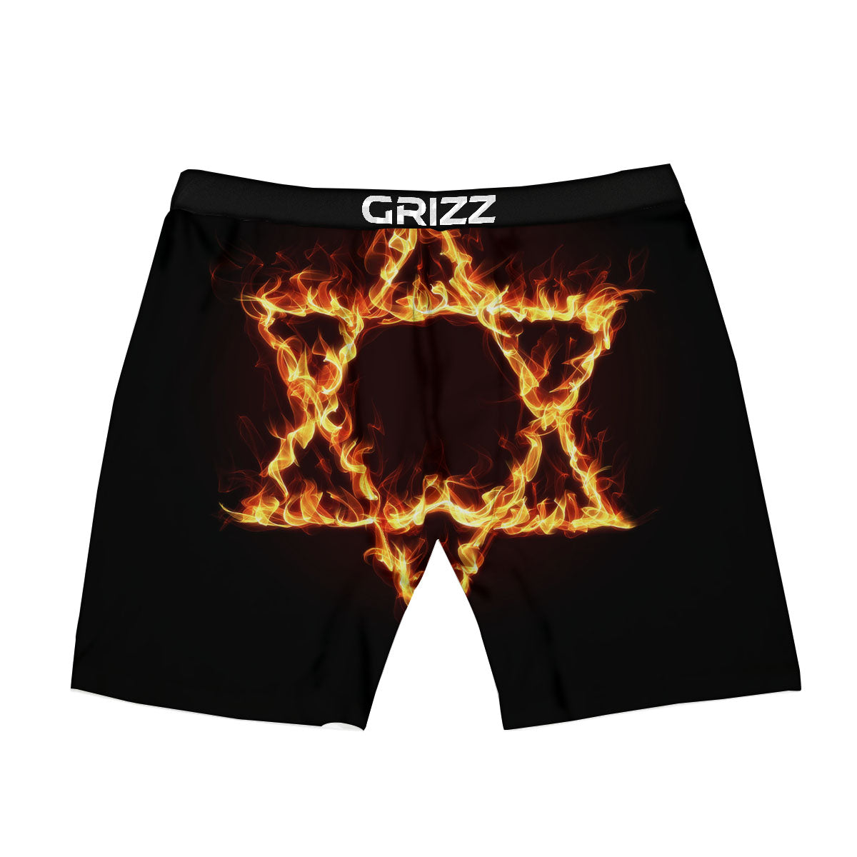 Star Of David Fiery Print Boxer Briefs-grizzshop