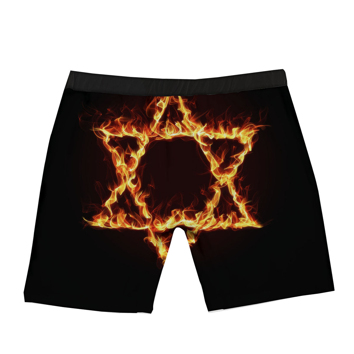 Star Of David Fiery Print Boxer Briefs-grizzshop