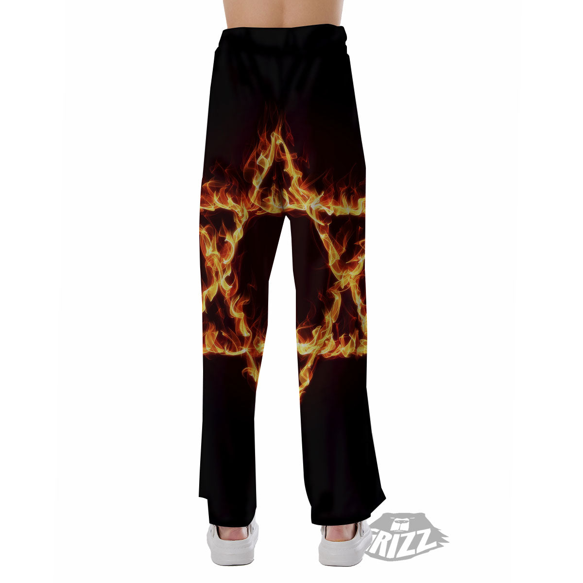 Star Of David Fiery Print Pajama Pants-grizzshop