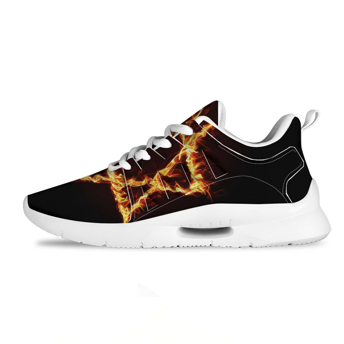 Star Of David Fiery Print Tennis Shoes-grizzshop