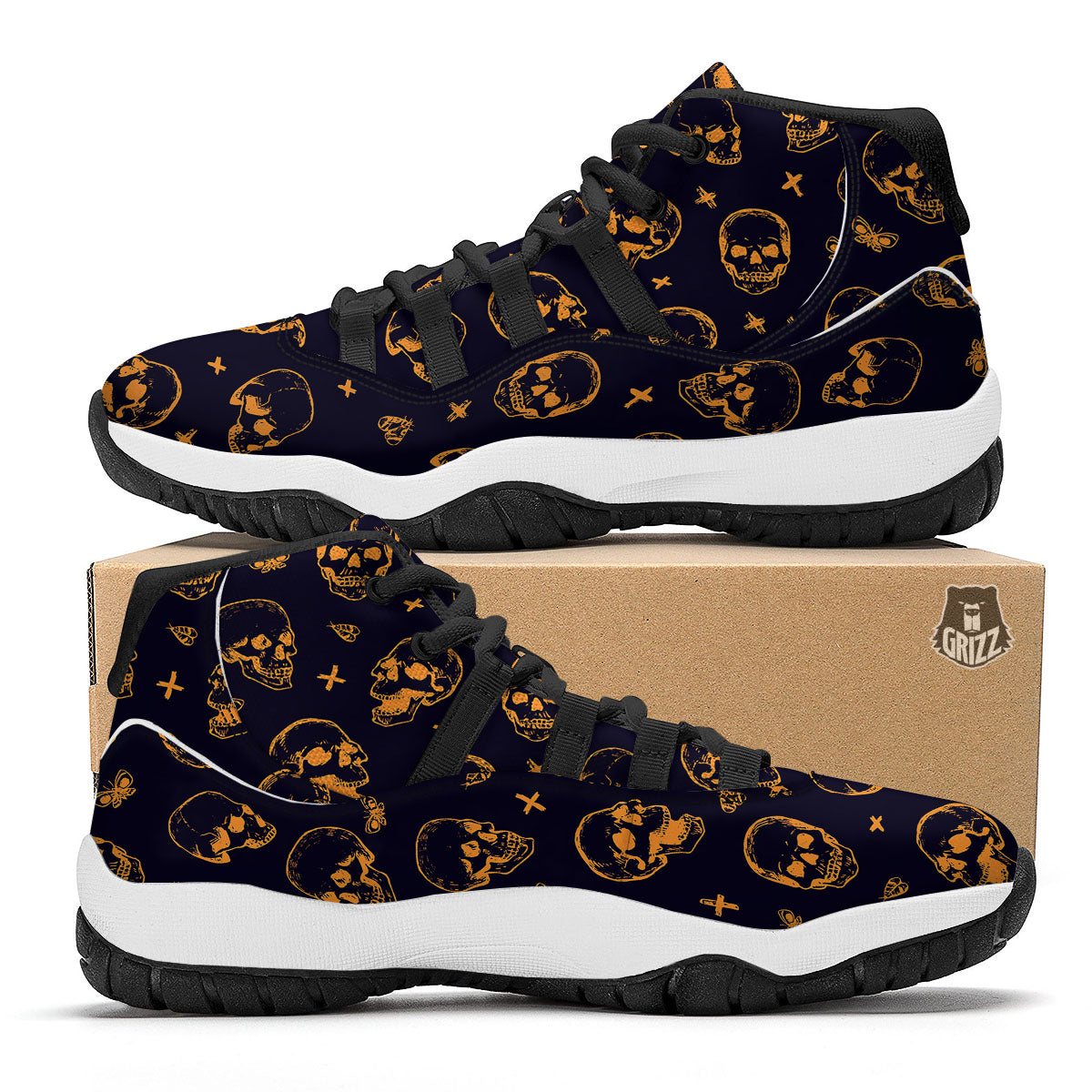 Star Of David Flaming Print Black Bball Shoes-grizzshop
