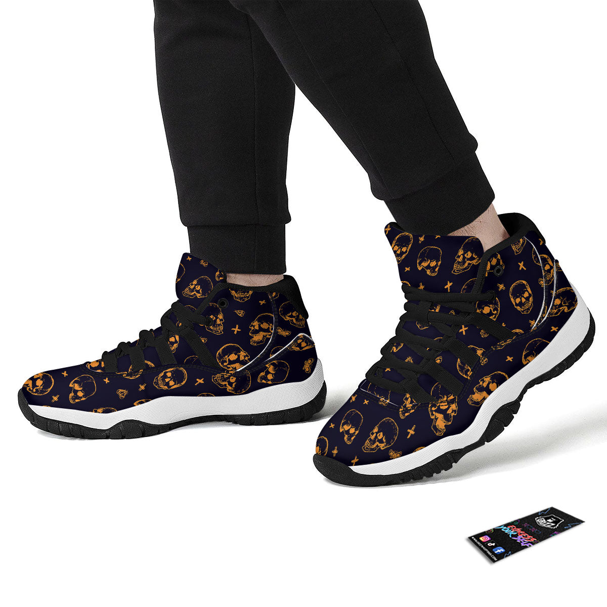 Star Of David Flaming Print Black Bball Shoes-grizzshop