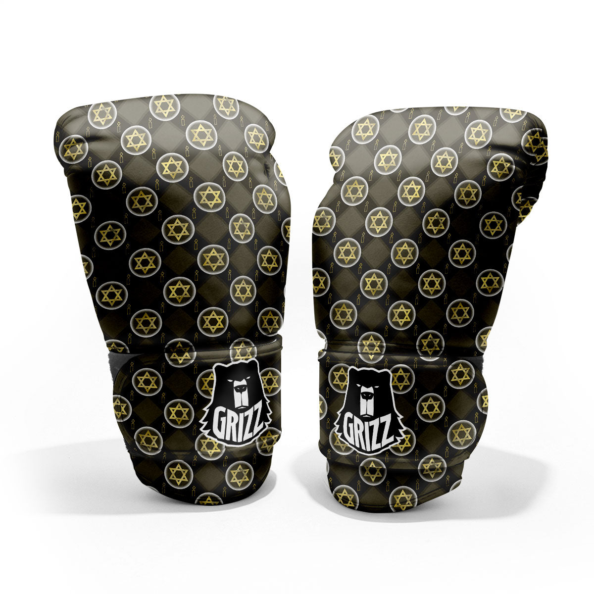 Star Of David Flaming Print Pro Boxing Glove